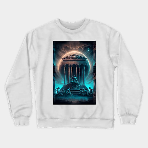 Greek Temple Crewneck Sweatshirt by AiArtPerceived